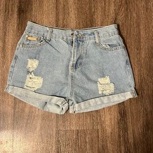 Distressed jean shorts plus free bonus